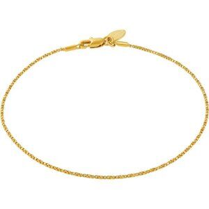 Womens Gold Anklet Twisted Box Chain Ankle Bracelet 24k
